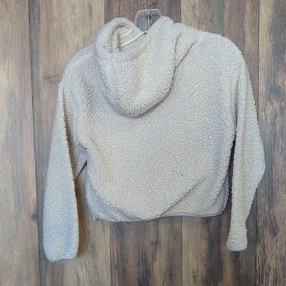 New Balance Kids' Cream Crop Sherpa Hoodie M M380 - Picture 5 of 7